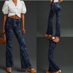 MOTHER DENIM The Doozy Sneak, Floral Flare Jeans, Bell-Bottoms, size 34